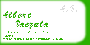 albert vaczula business card